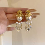 Ivoria Pearl Dew Drop Earrings | Gold