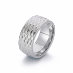 Kaelis Grid Band Ring | White Gold