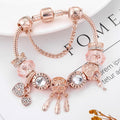 Rose Dreamcatcher Bracelet with Charms Included in Sterling Silver
