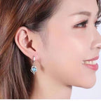 Eclipse Heart Drop Earrings | White Gold