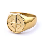 Classic Compass Signet Ring | Gold