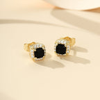 Midnight Royale Stud Earrings | White Gold