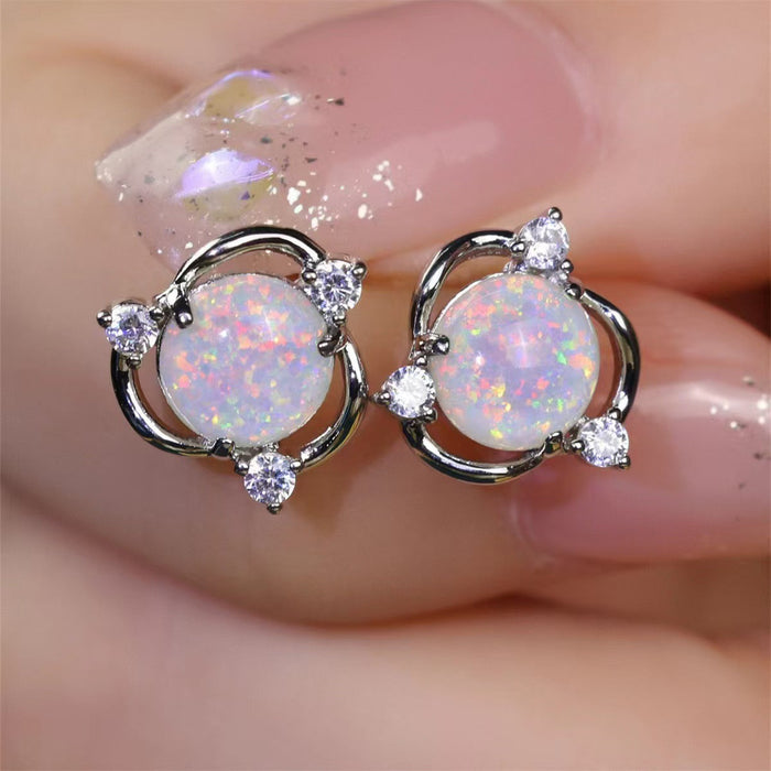 Opal Trio Stud Earrings