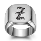 Classic Noble Initial Ring | White Gold