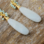 Elegant Amazonite & Gold Drop Earrings