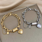 Heartened Chunky Bracelet | White Gold