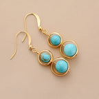 Sphere Turquoise Gold Dangle Earrings