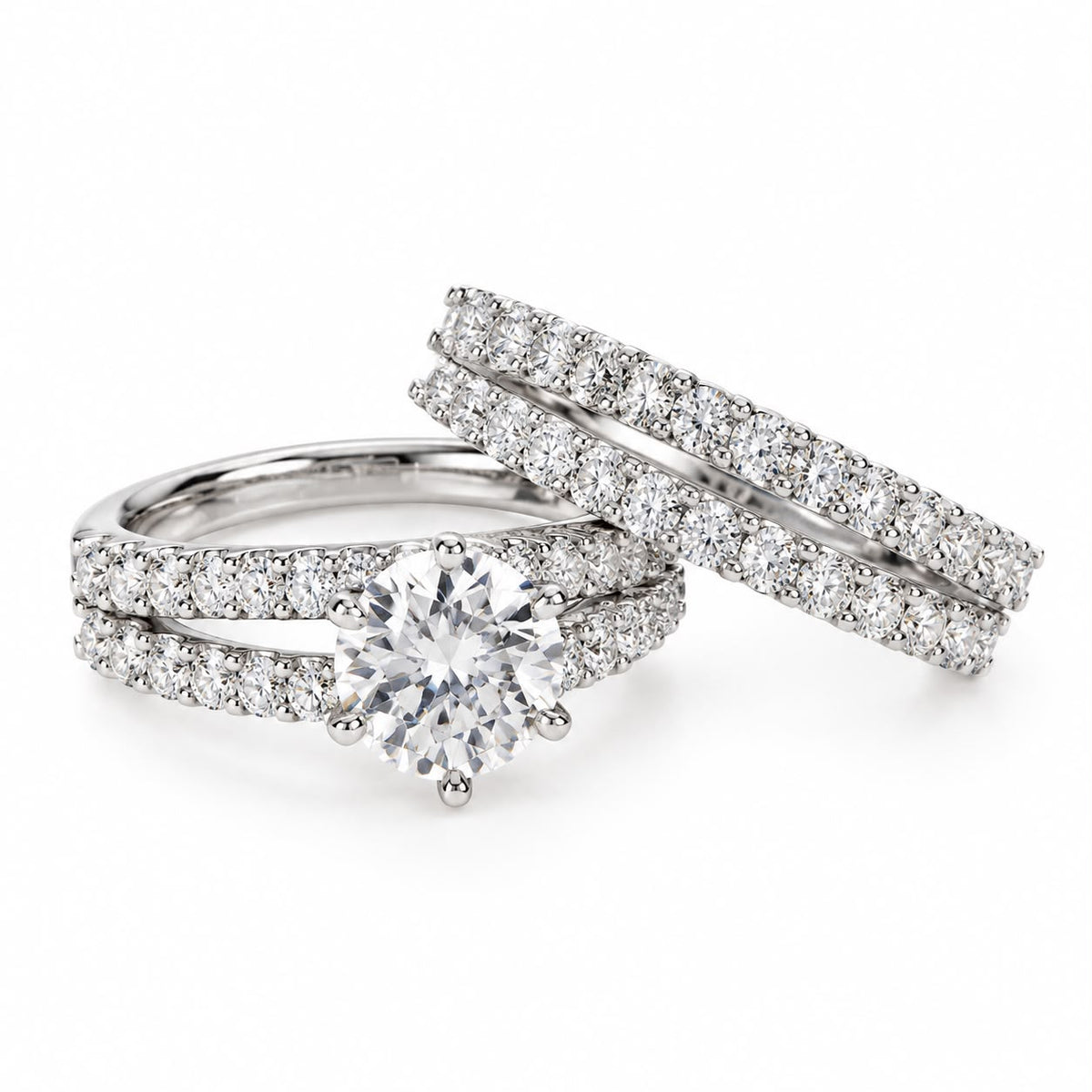 Eternal Radiance Ring Set | White Gold