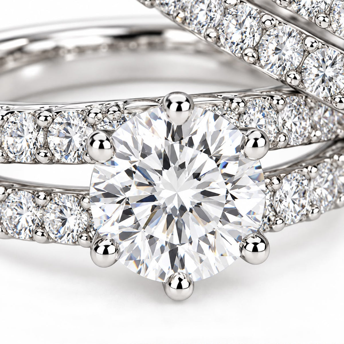Eternal Radiance Ring Set | White Gold