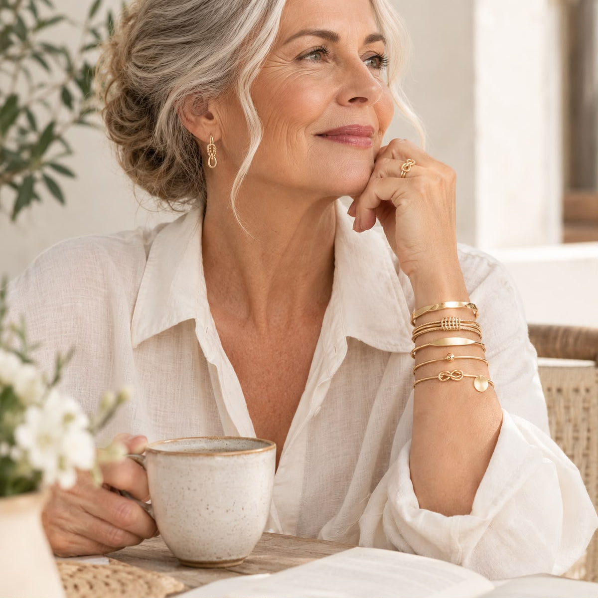 Knotted Elegance Bracelet Set | Gold