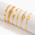 Knotted Elegance Bracelet Set | Gold