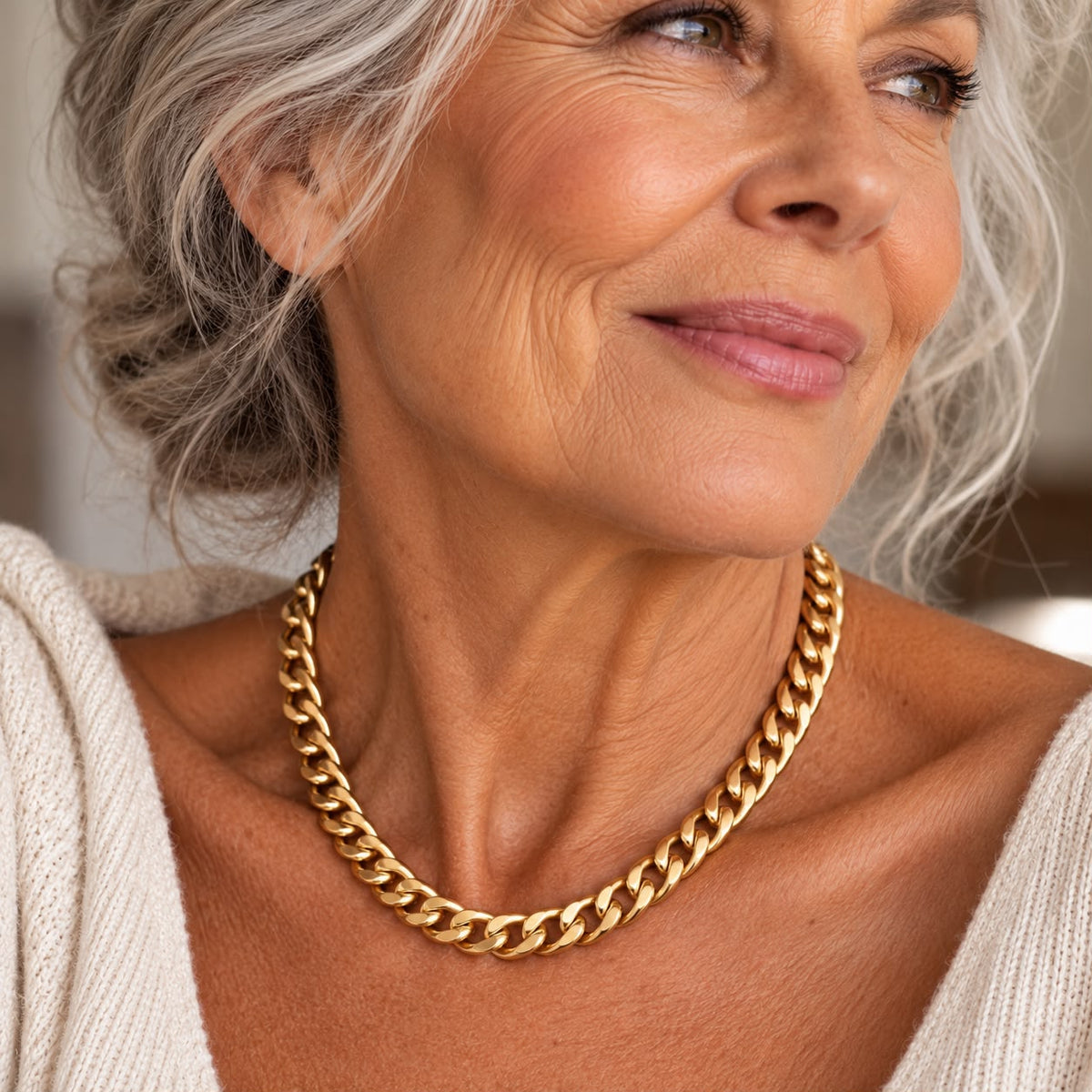 Chunky Cuban Link Necklace | Gold