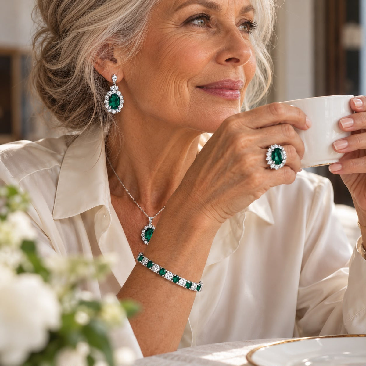Seloria Grevalyn Jewelry Set | White Gold