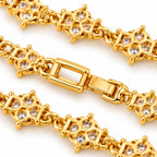 Classic Cluster Tennis Necklace | White Gold