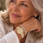 Luxe Radiance Gold Watch & Bracelet Set | Gold