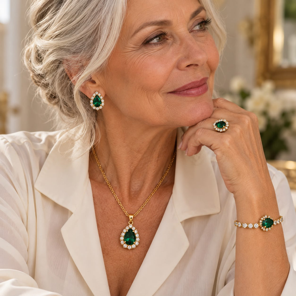 Elisandre Vermont Jewelry Set | Gold