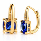 Mystic Sapphire Stone Hoop Earrings | Gold