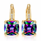 Mystic Stone Hoop Earrings | Gold