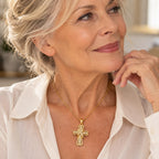 Radiant Cross Pendant Necklace | Gold