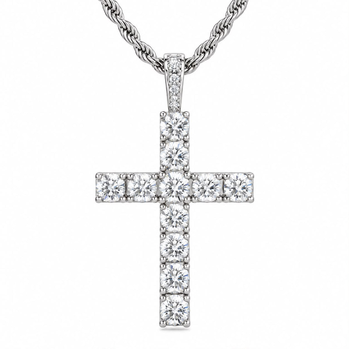 Cross necklace | White Gold