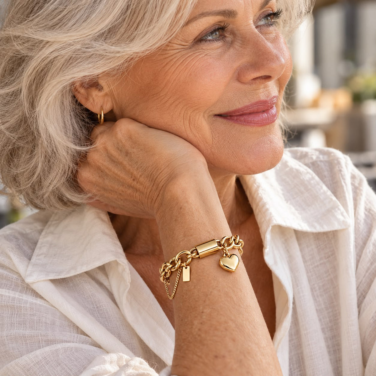 Heartened Chunky Bracelet | Gold