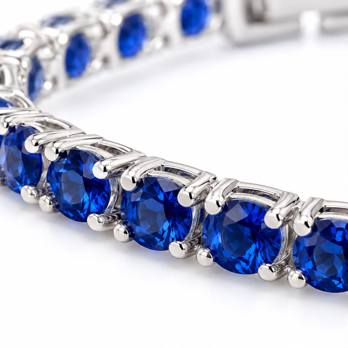 Sapphire Tennis Bracelet | White Gold