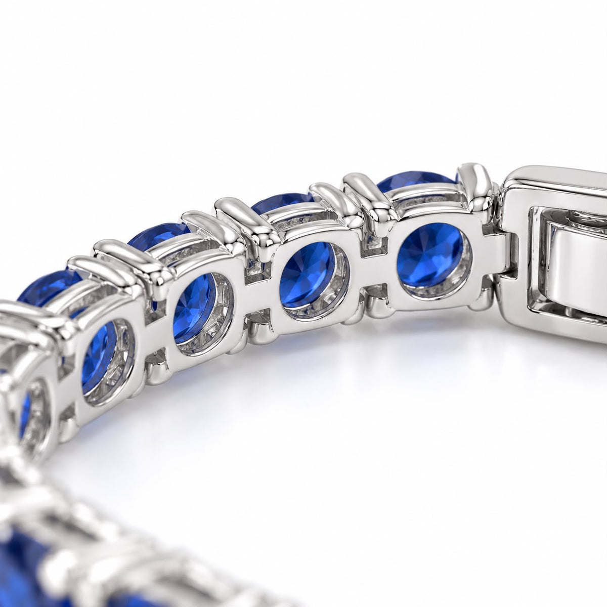 Sapphire Tennis Bracelet | White Gold