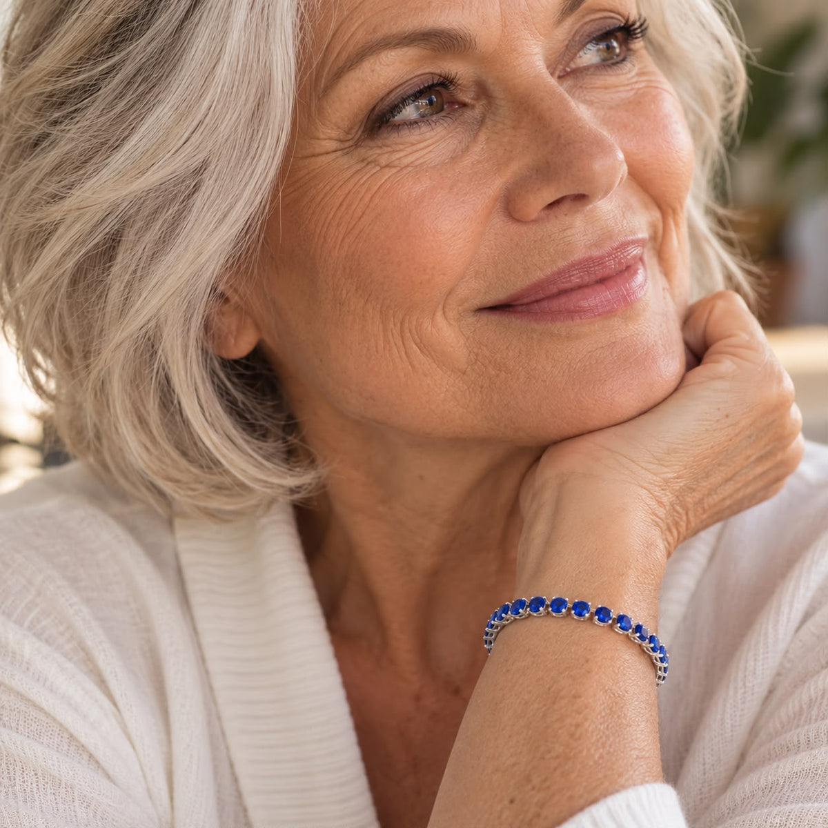 Sapphire Tennis Bracelet | White Gold