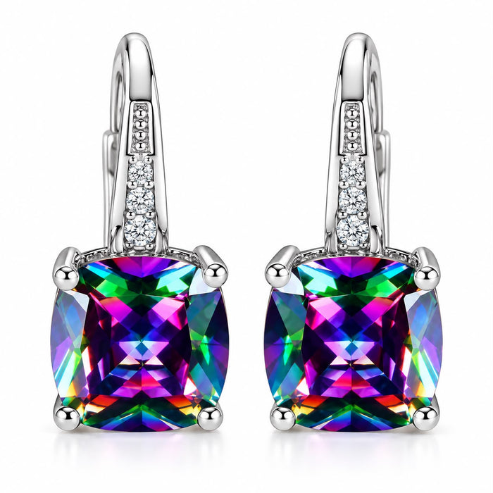 Mystic Stone Hoop Earrings