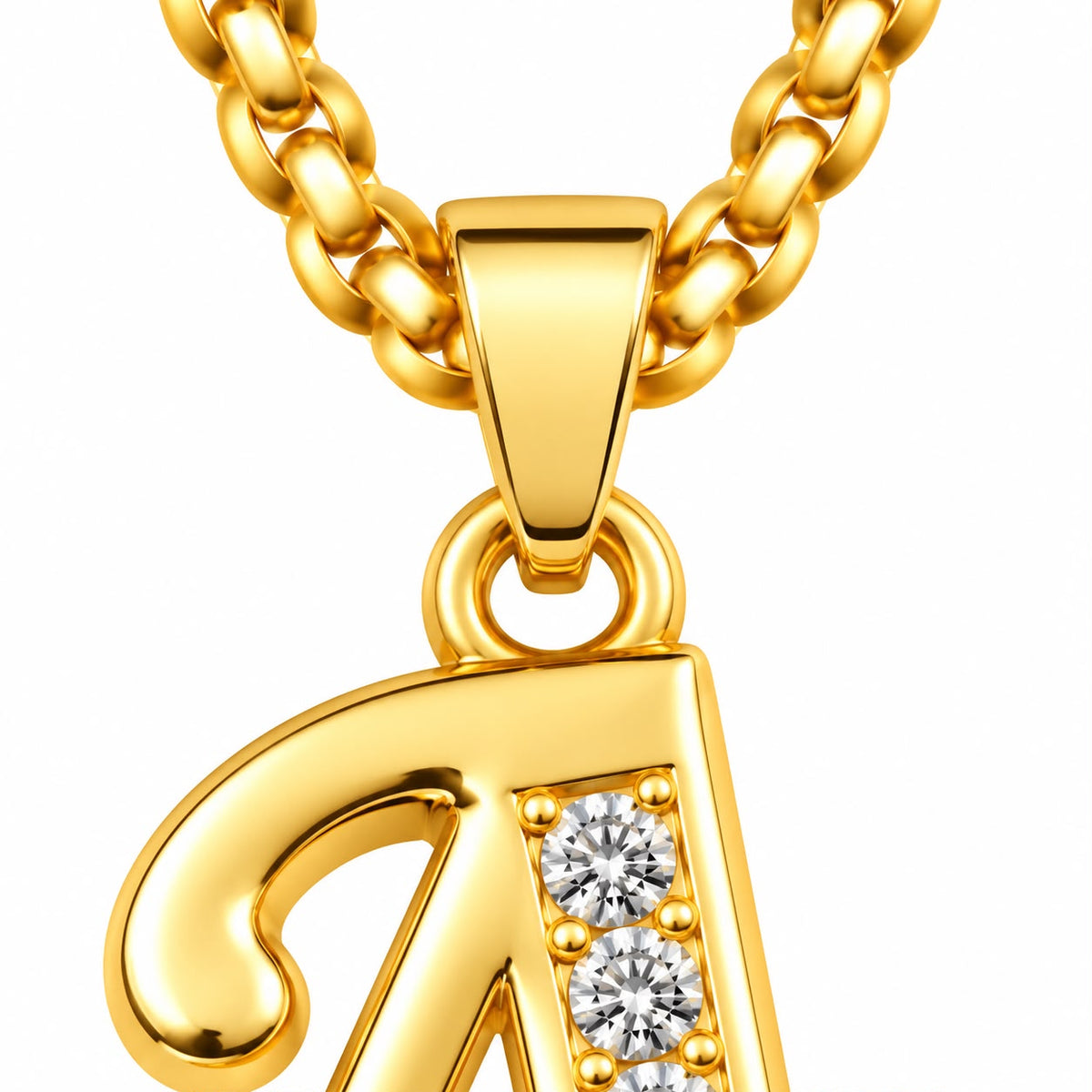 Crystal Accent Initial Necklace | Gold