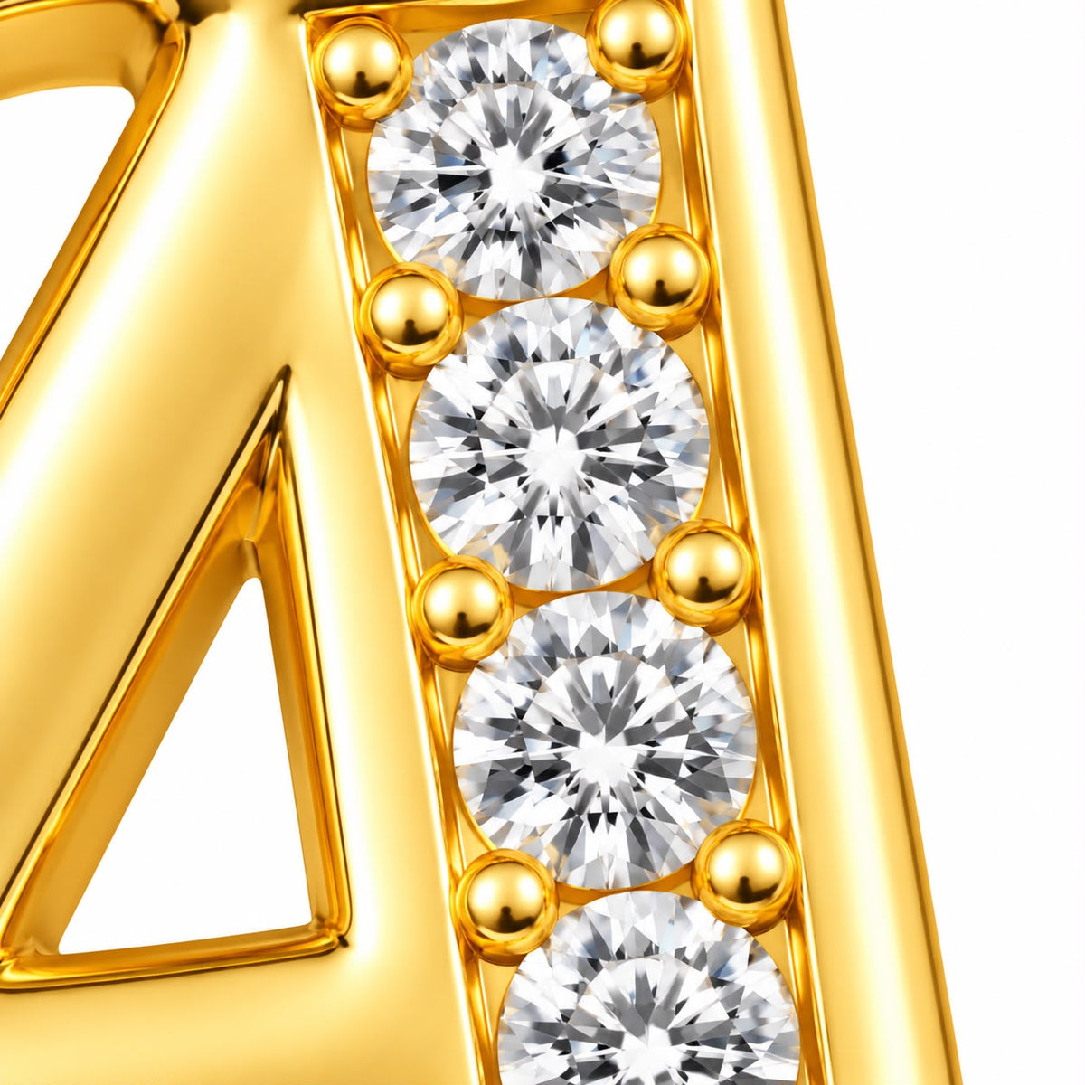 Crystal Accent Initial Necklace | Gold