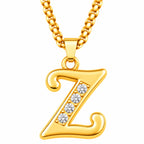 Crystal Accent Initial Necklace | Gold