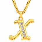 Crystal Accent Initial Necklace | Gold