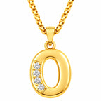 Crystal Accent Initial Necklace | Gold