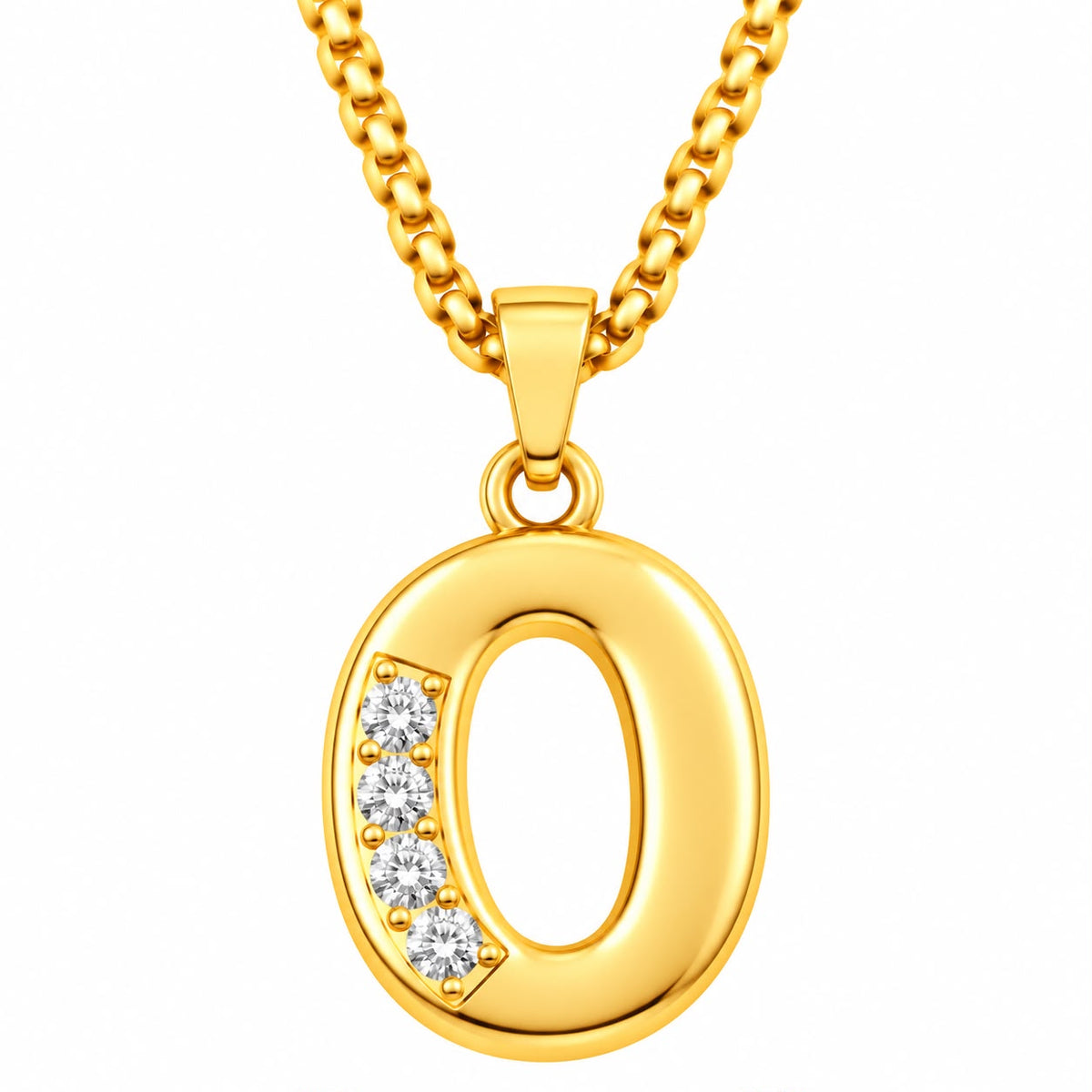 Crystal Accent Initial Necklace | Gold