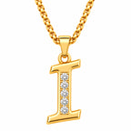 Crystal Accent Initial Necklace | Gold