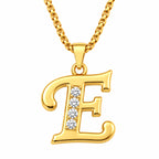 Crystal Accent Initial Necklace | Gold