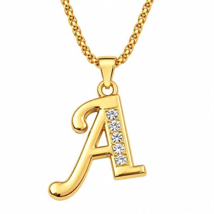 Crystal Accent Initial Necklace