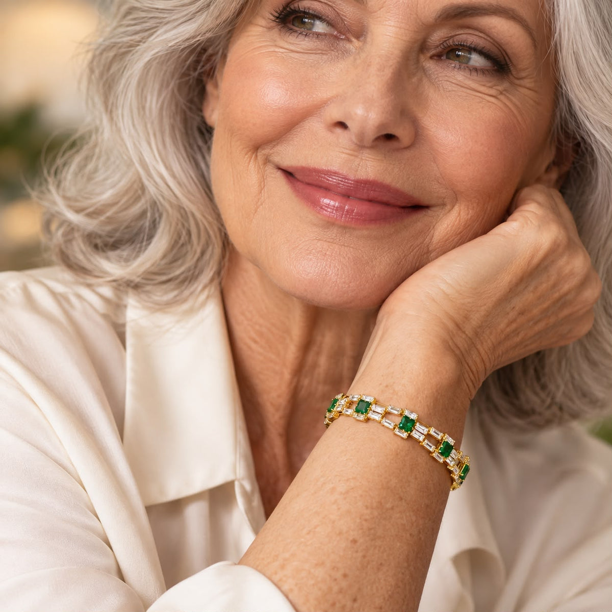 Verde Link Tennis Bracelet | Gold