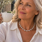Classic Cluster Tennis Necklace | White Gold