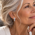 Channel Huggie Earrings | White Gold