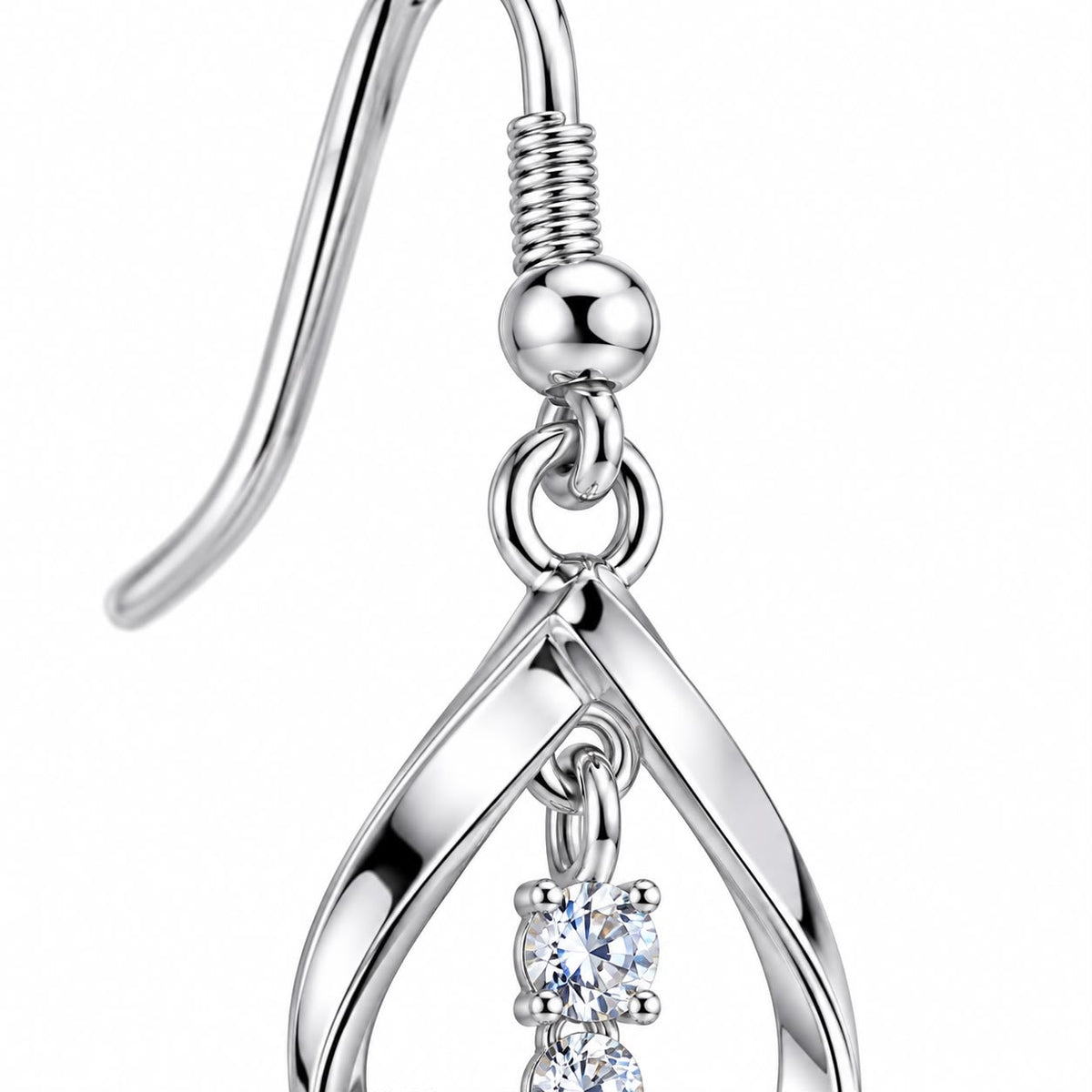 Sunbeam Spiral Earrings | White Gold