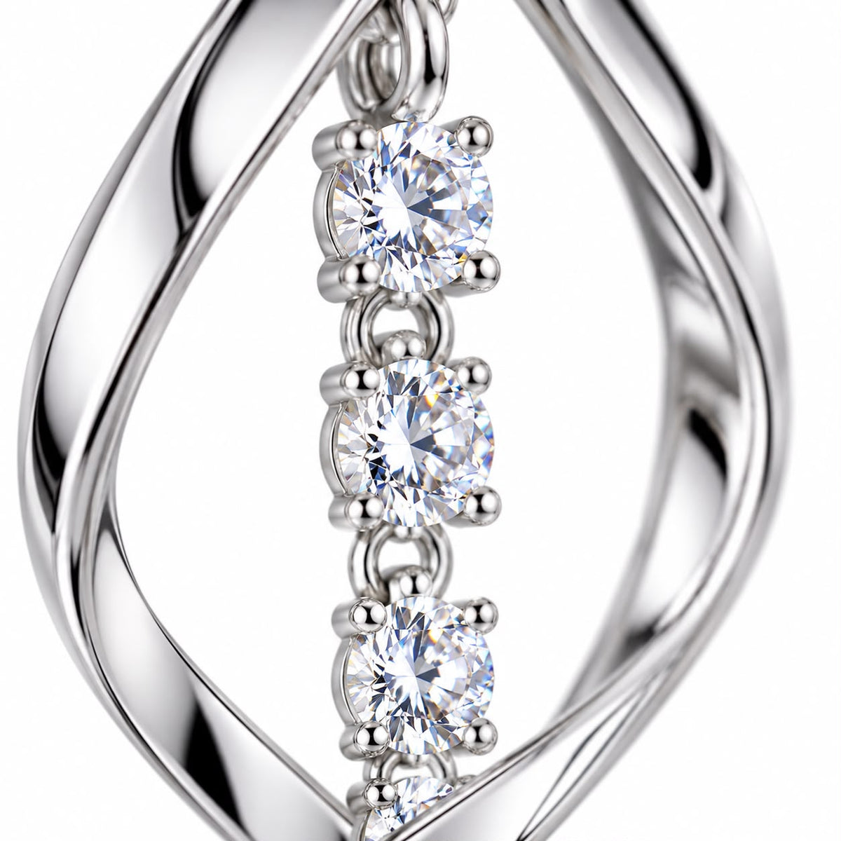 Sunbeam Spiral Earrings | White Gold