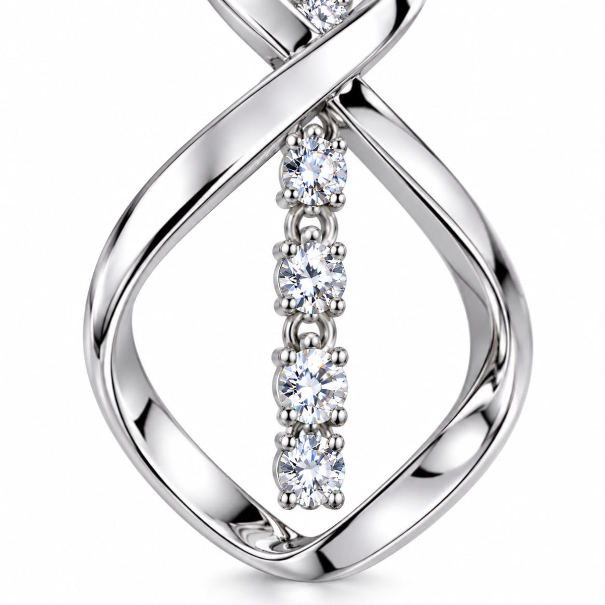 Sunbeam Spiral Earrings | White Gold