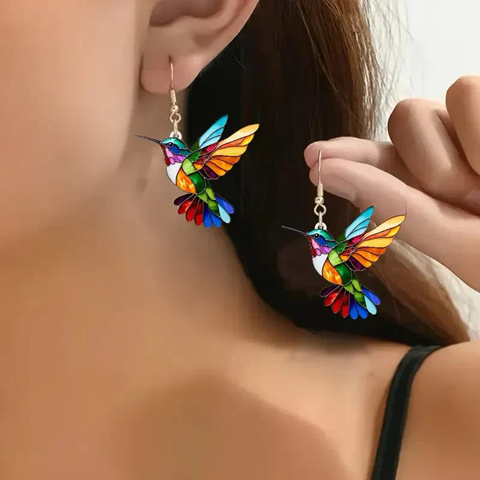 Colorful Hummingbird Earrings
